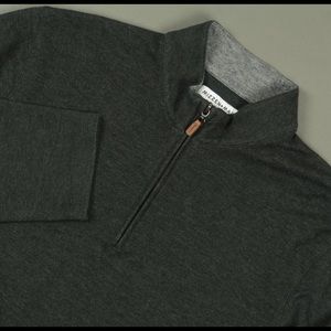 Mizzen + Main Wooster Charcoal Gray Quarter Zip Sweater Size XL